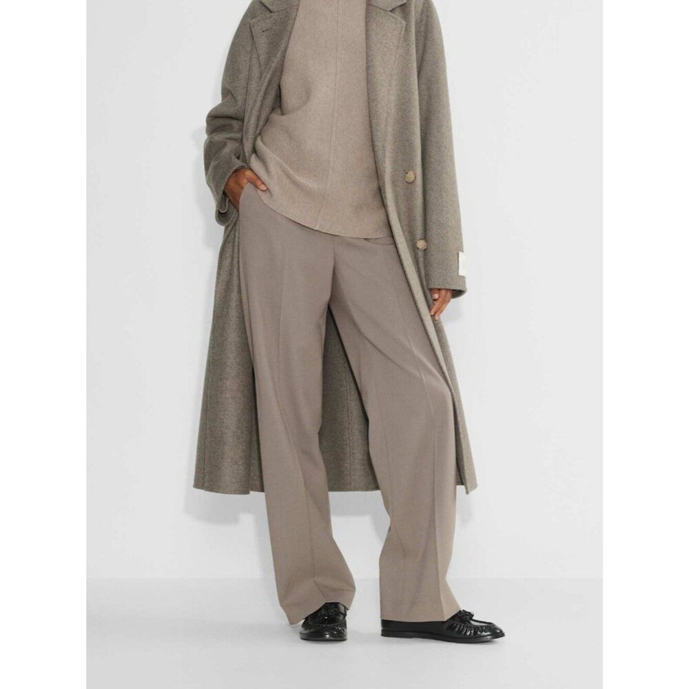Aritzia Babaton Cool Beige Wool Twill High Waisted Trouser Agency Pants Size 8